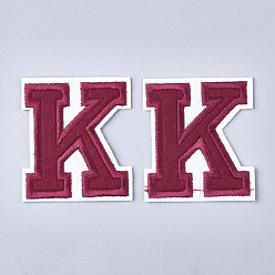 Letter K Компьютеризированная вышивка ткань железа на патчи, аксессуары для костюма, аппликация, буквы, letter.k, 56x50x1.5 мм