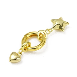 Настоящее золото 18K Латунные пружинные кольца, долговечный, без свинца и без кадмия, стойки покрытие, звезда, реальный 18 k позолоченный, 62 мм