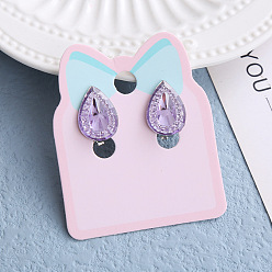 Teardrop Клипсы из пластика для детей, платина, слеза, 15x10 мм