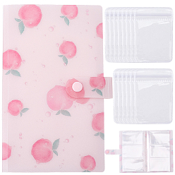 Pink 1 Фотоальбомы из полипропилена с обложкой в виде персика, фотоальбом с 120 карманами, 60 противоокислительные пакеты из ПВХ с застежкой-молнией, розовые, 192x125x16 мм, 1 PC