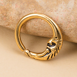 Золотой 316l хирургические кольца для носа из нержавеющей стали, хрящевые серьги, серп, золотые, внутренний диаметр: 7 мм, штифты : 1.2 мм