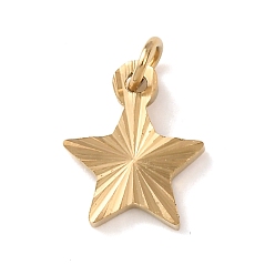 Звезда 304 подвески из нержавеющей стали, с целью перехода в кольце, золотые, сияющий звездный шарм, 8x7x1 мм, отверстие : 1.2 мм