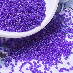 (RR151FR) Матовый Прозрачный Кобальтовый AB Миюки круглые бусины рокайль, японский бисер, (rr 151 fr) матовый прозрачный кобальт ab, 11/0, 2x1.3 мм, Отверстие: 0.8 мм, о 1100 шт / бутылка, 10 г / бутылка