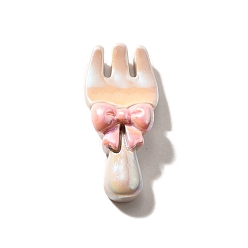 Посуда Гальваническое покрытие УФ-излучением непрозрачные банты тема смоляные кабошоны, радужный, вилка, 24.5x11.5x7 мм