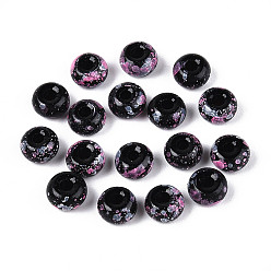 Ярко-Розовый 3/0 краски для выпечки стеклянных шариков, круглое отверстие, рондель, ярко-розовый, 5~5.5x3~3.5 мм, отверстие : 1.6~1.8 мм, Около 3750 шт / фунт