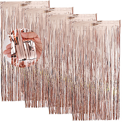 Легкий Лосось 4 сумки пластиковые занавески с бахромой, мерцающие шторы, на день рождения свадьба елочные украшения, светлый померанцевый, 2000x1000 мм