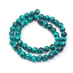 SeaGreen Synthetic Turquoise Beads Strands, Dyed, Round, Dark Cyan, 14mm, Hole: 1mm, about 28pcs/strand, 15.7 inch(40cm)