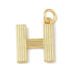 Letter H Латунные подвески, с целью перехода в кольце, письмо амулеты, стойки покрытие, долговечный, без кадмия и без свинца, реальный 18 k позолоченный, Письмо ч, 15x12x1.5 мм, отверстие : 3.5 мм