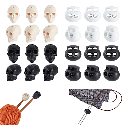 (52) Непрозрачная лаванда Наборы для изготовления ювелирных изделий своими руками, включая пластиковые помпоны с замком, силиконовые фокусные бусины в виде черепа, разноцветные, 21.5x22.5x17 мм, отверстие : 6 мм, 21x16x20 мм, отверстие : 2.5 мм