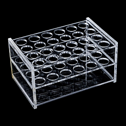 Прозрачный 24 Многофункциональные стеллажи для демонстрации изделий из цилиндрических трубчатых конструкций с отверстиями из стекла, лабораторные принадлежности, прямоугольные, прозрачные, 94x147x75 мм, внутренний диаметр: 17 мм