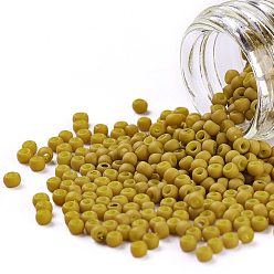 (1623F) Gold Lined Mustard Luster Matte  TOHO Round Seed Beads, Japanese Seed Beads, (1623F) Gold Lined Mustard Luster Matte , 11/0, 2.2mm, Hole: 0.8mm, about 1110pcs/bottle, 10g/bottle