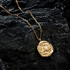 Aquarius Twelve Constellation Stainless Steel Pendant Necklaces, Box Chain Necklaces, Aquarius, 17.72 inch(45cm)