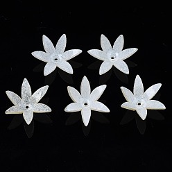 Ivoire Des perles en plastique, fleur, blanc crème, 14~15x16~17x5.5mm, Trou: 1mm
