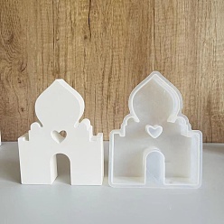 Дом Силиконовые формы для самостоятельного декорирования, формы для литья смолы, для уф-смолы, изготовление изделий из эпоксидной смолы, белые, дом, 123.5x96x26.5 мм