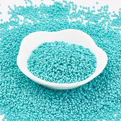 Turquoise MGB Matsuno Glass Beads, Japanese Seed Beads, 12/0 Opaque Glass Round Hole Rocailles Seed Beads, Turquoise, 2x1mm, Hole: 0.5mm, about 900pcs/box, net weight: about 10g/box