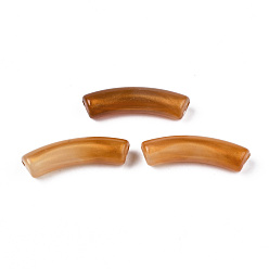 Перу Непрозрачные акриловые бусины, Двухцветный цвет, с блеском порошок, изогнутая трубка, Перу, 32x10x8 мм, отверстие : 1.8 мм, Около 345 шт / 500 г