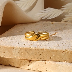 Twist 304 открытые манжеты из нержавеющей стали для женщин, реальный 18 k позолоченный, твист, 6 мм