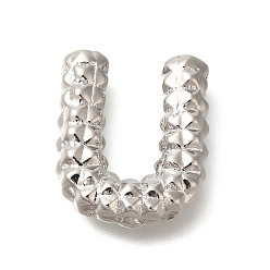 Letter U Стойки обшивки латунные подвески, без кадмия и без свинца, буквы, Буква U, 20.5x17.5x5.5 мм, отверстие : 2.5x3 мм