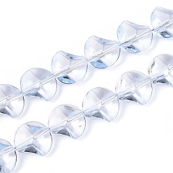 Светло-Синий Краска для выпечки, прозрачные стеклянные бусины, нити, самородки, голубой, 13.5x13.5x8.5~9 мм, отверстие : 0.8~0.9 мм, около 50 шт / нитка, 26.38 дюйм (67 см)