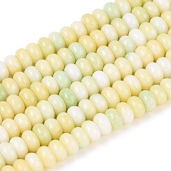 Шампанско-Желтый Нити из окрашенных стеклянных бусин с эффектом омбре, имитация нефрита, рондель, шампанское желтый, 4~4.5x2.5 мм, отверстие : 0.6~0.7 мм, около 142~152 шт / нитка, 14.57~15.55'' (37~39.5 см)