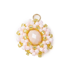 Лавандовый румянец Бисер бисерные подвески, цветок подвески, лавандовый румянец, 18x17x7.5 мм, отверстие : 2.5 мм