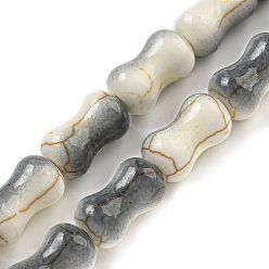 Шифер Серый Синтетические бирюзовые бусины, покрытые краской для выпечки, с эмалью, кость, шифер серый, 13x7.5~8 мм, отверстие : 1.4 мм, около 27 шт / нитка, 14.96~15.08'' (38~38.3 см)