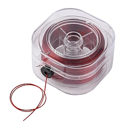 Седло Коричневый Круглая эластичная кристаллическая нить, эластичная нить для бисера, для изготовления эластичного браслета, кокосового коричневый, 0.8 мм, около 98.43 ярдов (90 м) / коробка