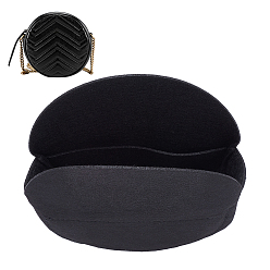 Черный Вставки-органайзеры для кошельков из шерстяного фетра, формирователь круглых сумок, с молнией из сплава, круглые, чёрные, 16.5x5.75 см