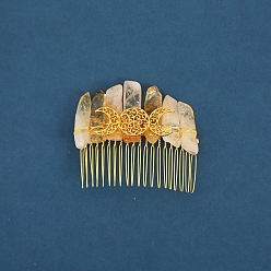 Цитрин Обручи для волос из натуральных камней, аксессуары для волос для женщин и девочек, луна, 80x80x20 мм