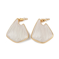 Белый Дым Серьги-гвоздики из латуни, реальный 22 k позолоченный, серый, 36x11 мм