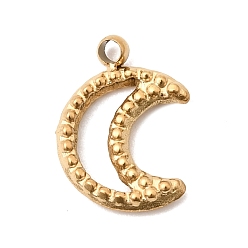 Золотой 304 подвески из нержавеющей стали, подвеска в виде луны, украшенная стразами, золотые, 10.5x7.5x2 мм, отверстие : 1 мм