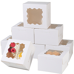 Белый Картонные коробки, с пластиковыми окнами, квадратный, белые, 10.3x10.6x6.3 см