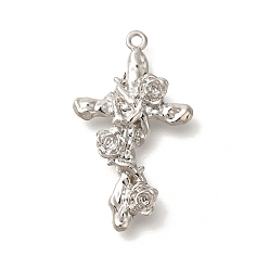 Cross Подвески из сплава , платиновые подвески, крестик, 31x18x5 мм, отверстие : 1.5 мм