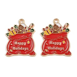 Gingerbread Man Новогодняя тема сплава эмали подвески, золотые, Колобок, 25.5x20.5x1.5 мм, отверстие : 1.8 мм