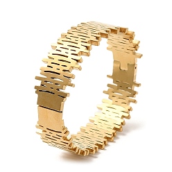 Золотой Вертикальные полоски полые 304 браслеты из нержавеющей стали для женщин, золотые, 3/4 дюйм (1.8 см), внутренний диаметр: 2x2-3/8 дюйм (5x6 см)