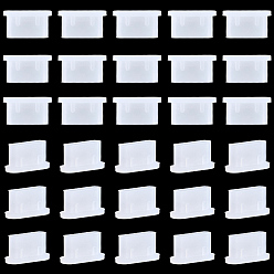Прозрачный 50шт. силиконовые мобильные пылезащитные заглушки, овальные, прозрачные, 5.5x9.5x4 мм