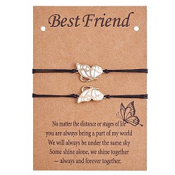 Белый 2Набор браслетов с звеньями-бабочками из латуни и эмали, регулируемые браслеты bff для женщин, золотые, белые, 4-3/4~9 дюйм (12~23 см)