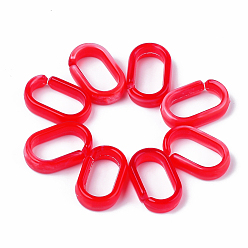 Carmesí Anillos de enlace de acrílico, conectores de enlace rápido, estilo de imitación de piedras preciosas, para hacer cadenas de cable, oval, carmesí, 18.5x11.5x5 mm, medida interior: 14x7 mm, sobre 1130 pcs / 500 g
