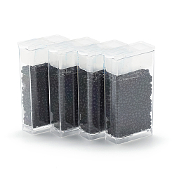 Черный Стеклянные бусины matsuno mgb, японский бисер, 6/0 непрозрачного стекла круглое отверстие rocailles бисер, чёрные, 3.5~4x3 мм, отверстие: 2 мм, о 140 шт / коробке, вес нетто: около 10 г / коробка