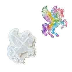 White DIY Silicone Pendant Molds, Horse, Resin Casting Molds, for UV Resin, Epoxy Resin Craft Making, White, 85x80x8mm