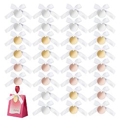 (52) Непрозрачная лаванда 30шт 3 цвета плоские круглые акриловые подарочные бирки, с атласной лентой, разноцветные, 45x90x1.5 мм, 10 шт / цвет