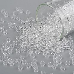(1) Crystal Clear Тохо 8/0 круглые бусины, японский бисер, (1) кристально чистый, 8/0, 3 мм, отверстие : 1 мм, Около 222 шт / 10 г