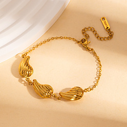 Teardrop 304 из нержавеющей стали ссылка браслеты, браслеты-цепочки для женщин, золотые, слеза, 6-3/4 дюйм(17см)+65мм