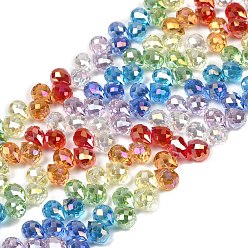 (52) Непрозрачная лаванда Стеклянные бусины с гальваническим покрытием , слеза, граненые, градиент цвета, разноцветные, 10.5x8 мм, отверстие : 1 мм, около 64 шт / нитка, 13.86'' (35.2 см)