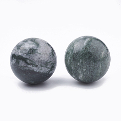 Камень с Зелеными Точками Натуральные зеленые пятна яшмы, круглые, 39~40 мм