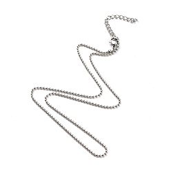 Stainless Steel Color 304 Stainless Steel Ball Chain Necklaces, with Lobster Claw Clasps, Stainless Steel Color, 15.94 inch(40.5cm)