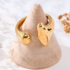 Золотой Кольцо 304 открытое манжетное кольцо из нержавеющей стали, золотые, размер США 6 (16.5 мм)