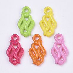 Mixed Color Opaque Acrylic Pendants, Mixed Color, 27x14x3.5mm, Hole: 3mm, about 900pcs/500g