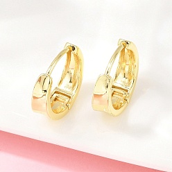 Настоящее золото 18K Латунные серьги обруча, реальный 18 k позолоченный, 15.5x16x5.5 мм