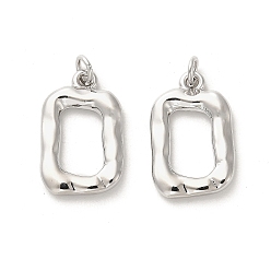 Платина Стойки обшивки латунные подвески, без кадмия и без свинца, прямоугольные, платина, 21x13x2.5 мм, отверстие : 3.4 мм